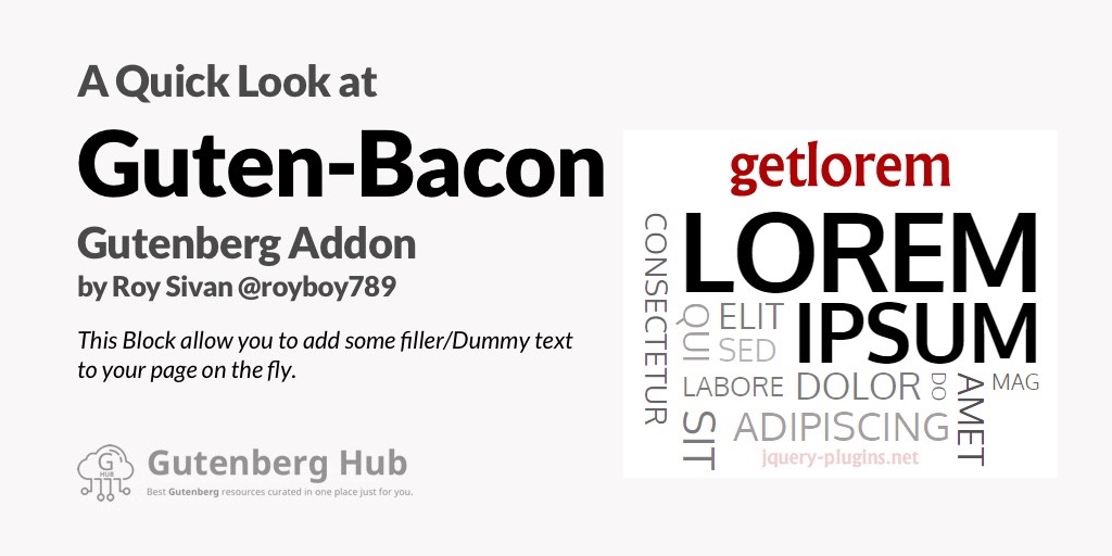 Guten-Bacon – A Lorem Ipsum Gutenberg Block