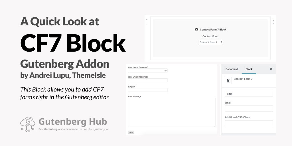 Contact Form 7 Block – Gutenberg Addon – Quick Look
