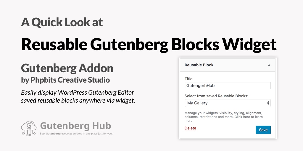 Reusable Gutenberg Blocks Widget – Gutenberg Addon – Quick Look