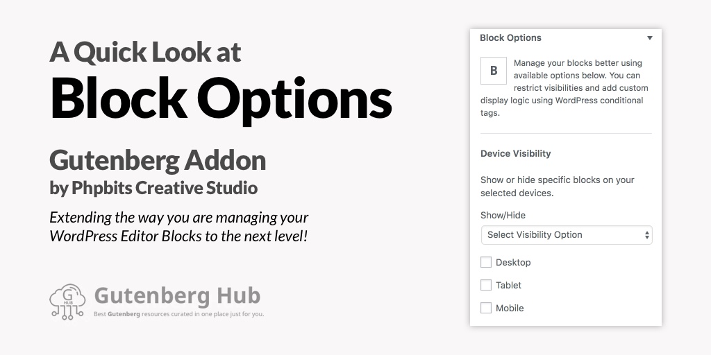Block Options – Gutenberg Addon – Quick Look