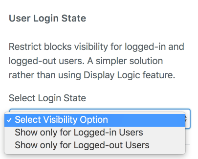 Conditionally display blocks for logged-in users