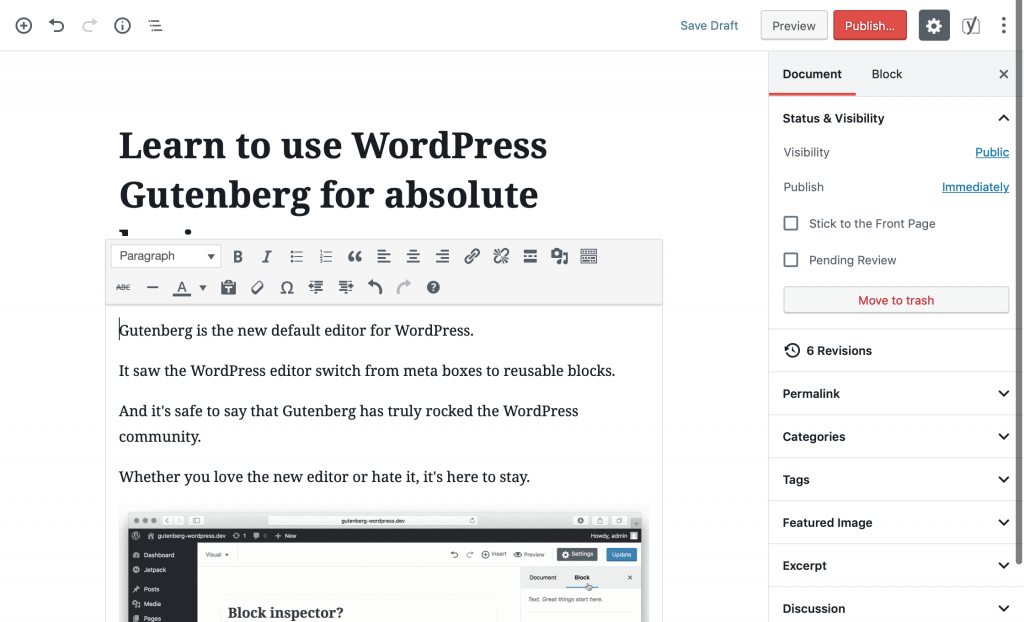 WordPress Gutenberg – Beginners Guide