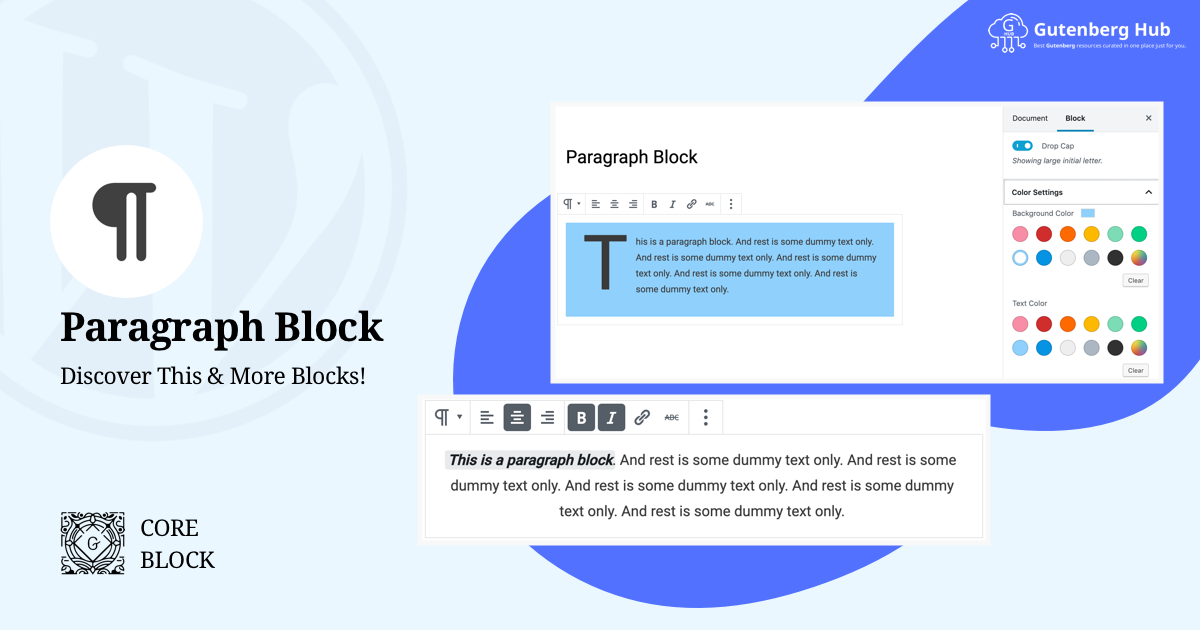Gutenberg Paragraph Block Wordpress Gutenberg Block Library