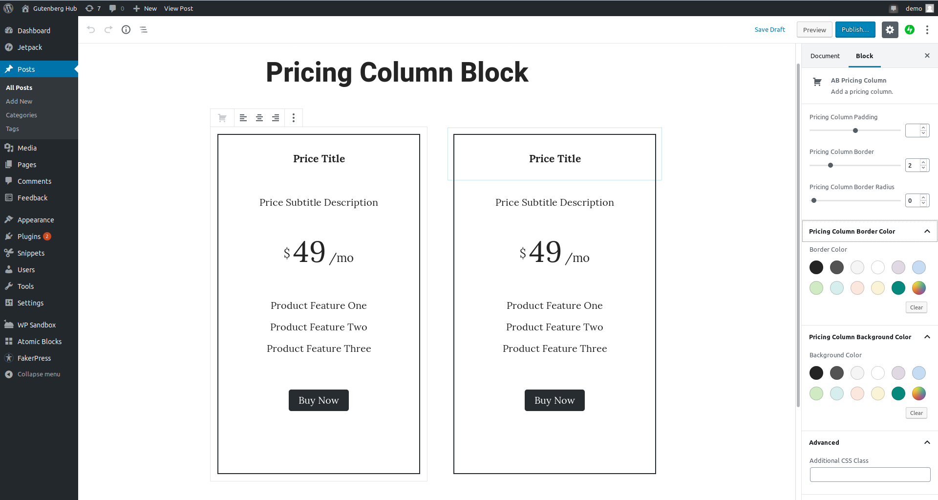build block pricing