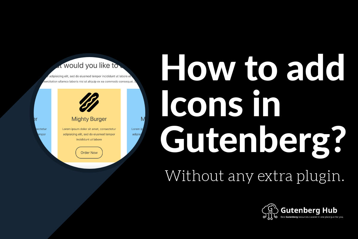 How to add icons in Gutenberg without any plugin