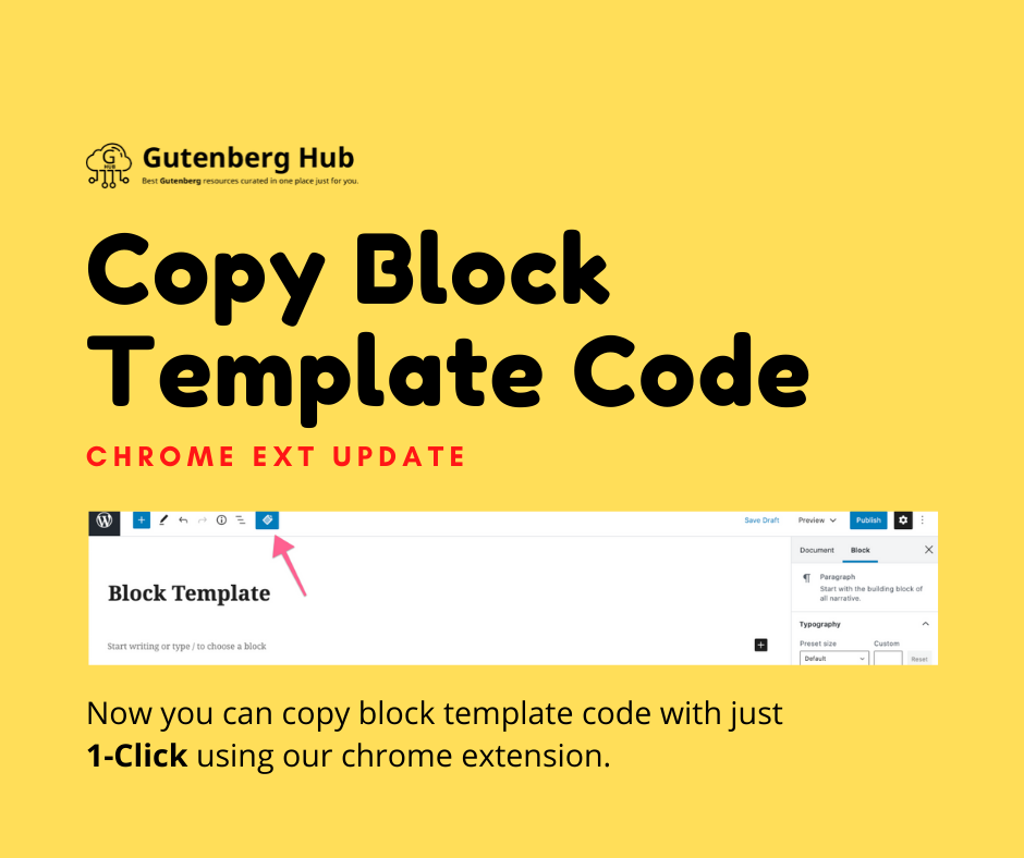 Copy Block Template code with 1 click Gutenberg Hub