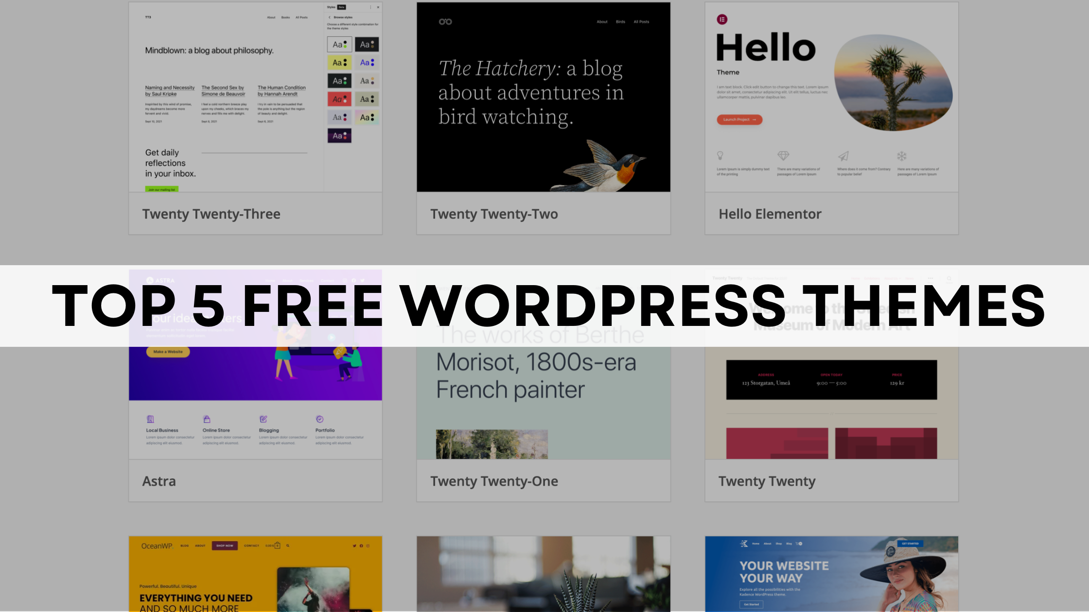 To 5 Free WordPress Themes for Any Website in 2023