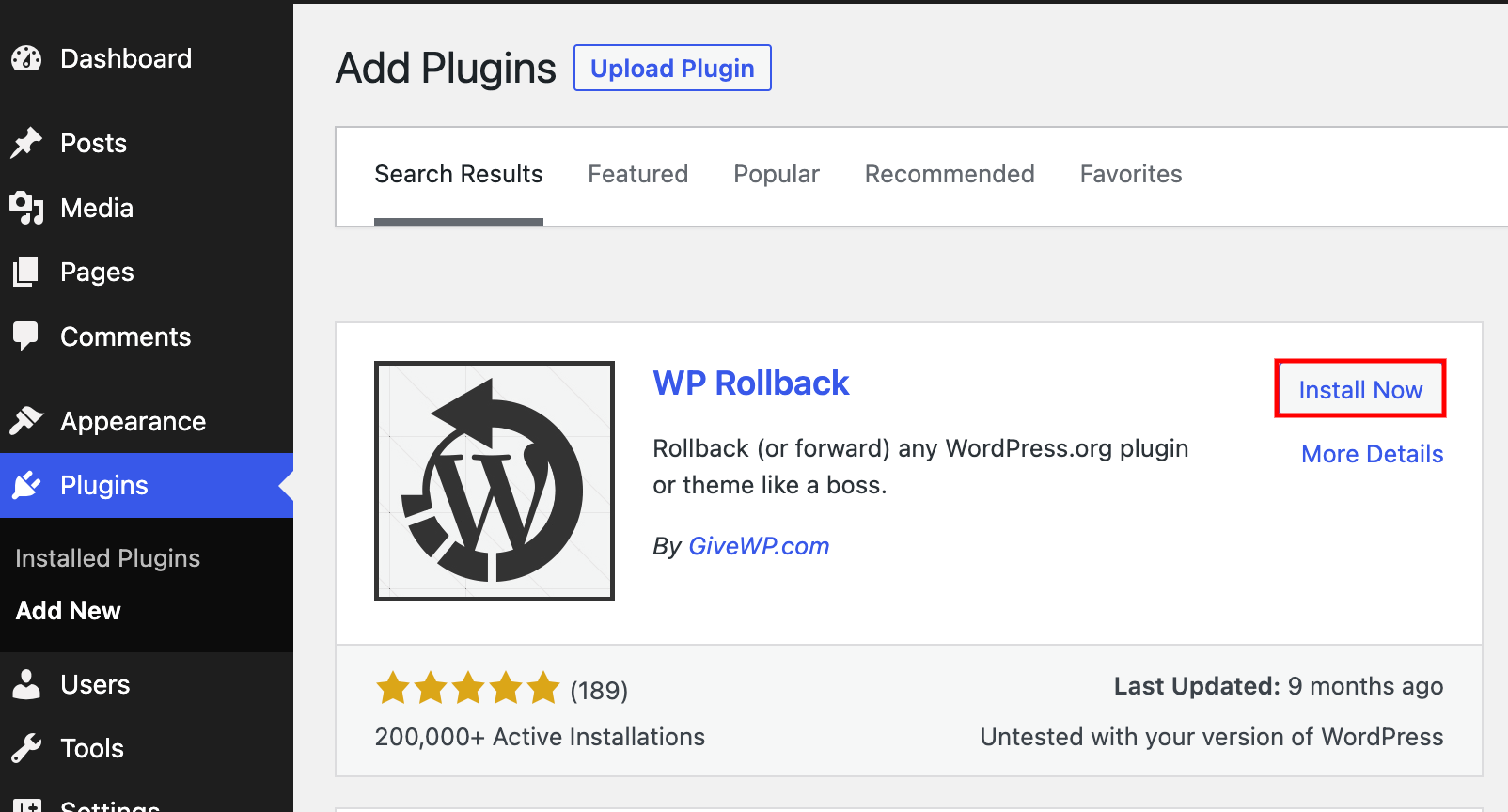 WP Rollback – Plugin WordPress